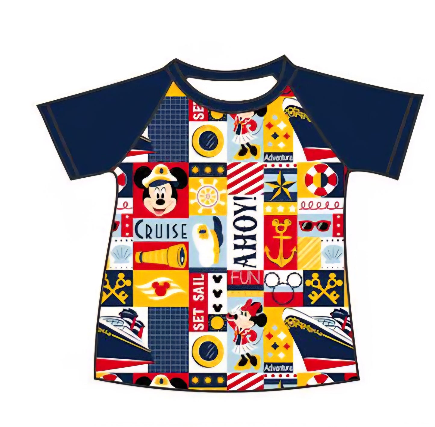 Adult Ahoy Mouse Raglan Shirt- Preorder- ETA 4 to 6 weeks