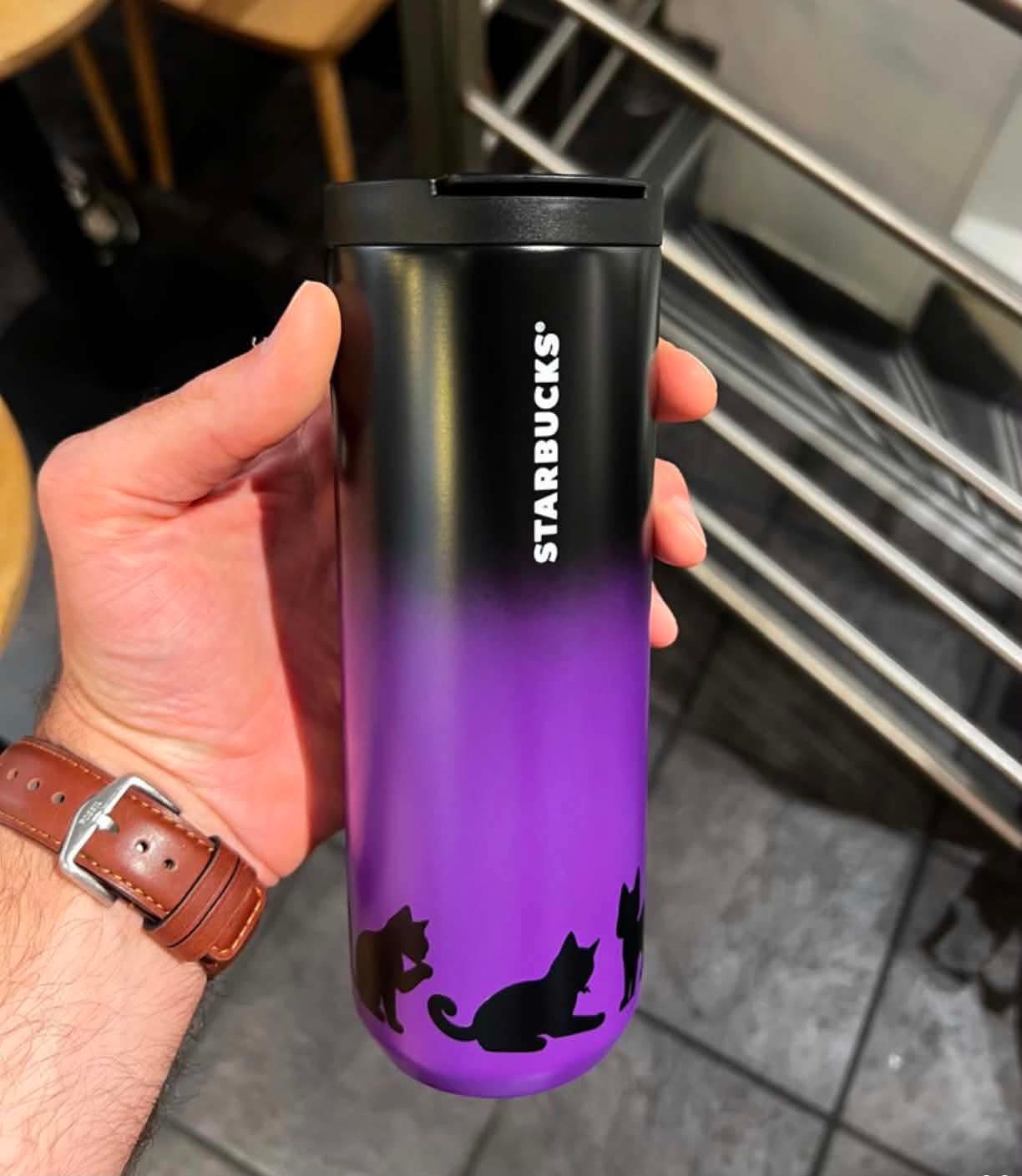 Starbucks France Purple Ombre Cat Halloween Tumbler- Preorder