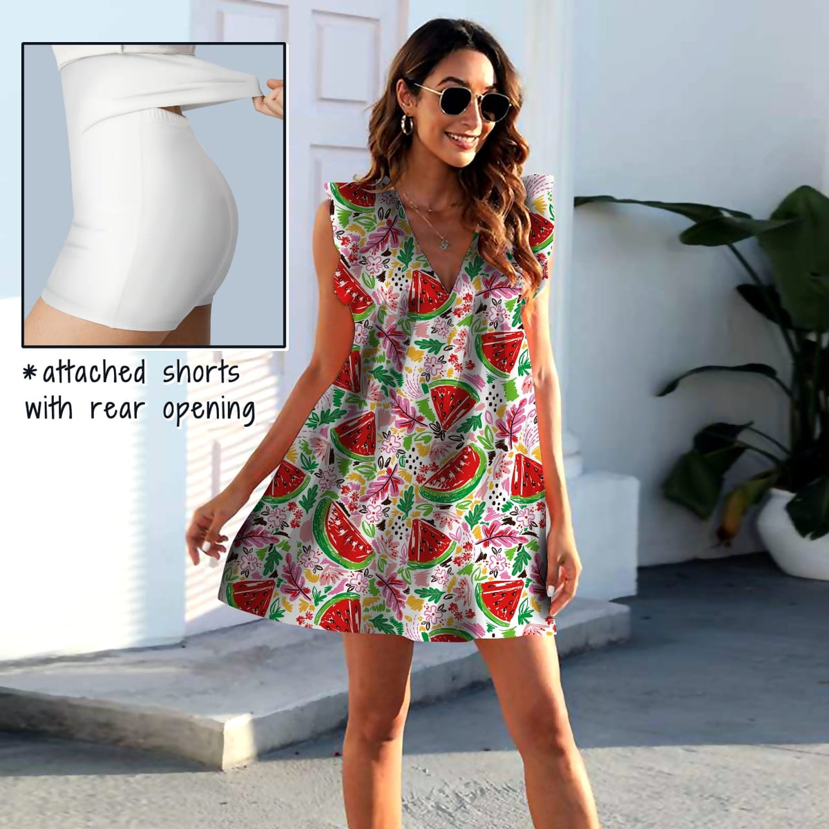 Melon Pocket Dress with Shorts