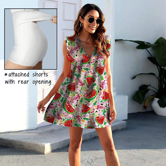Melon Pocket Dress with Shorts