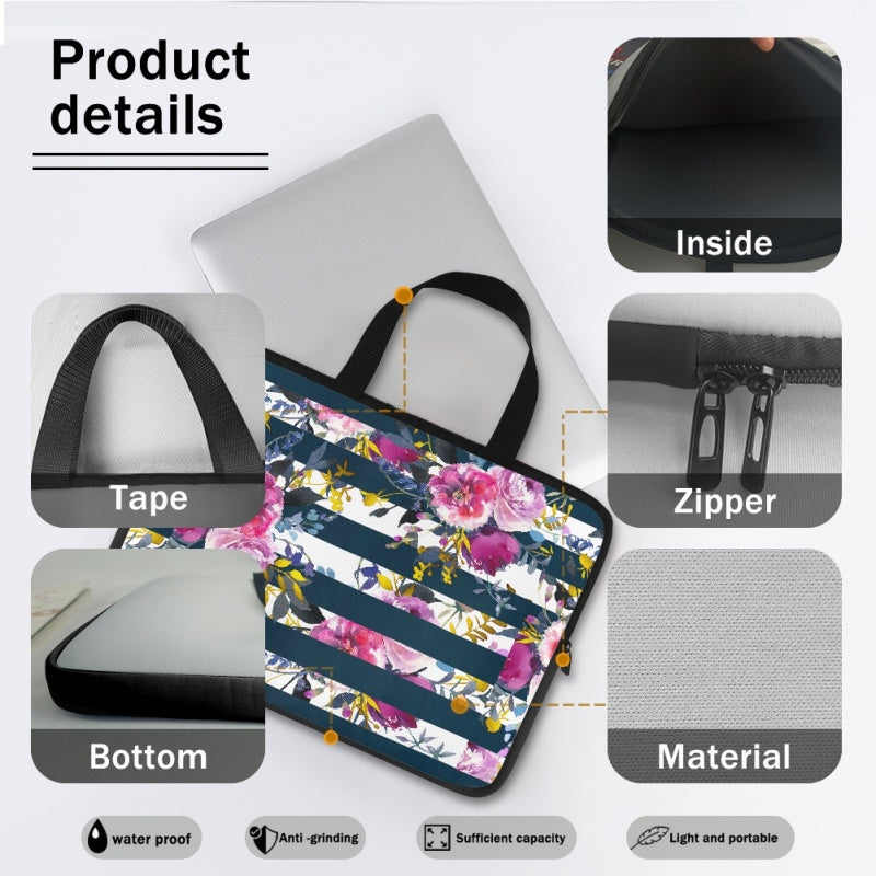 Floral Stripes Laptop Case - Preorder - ETA Early Aug. 2024
