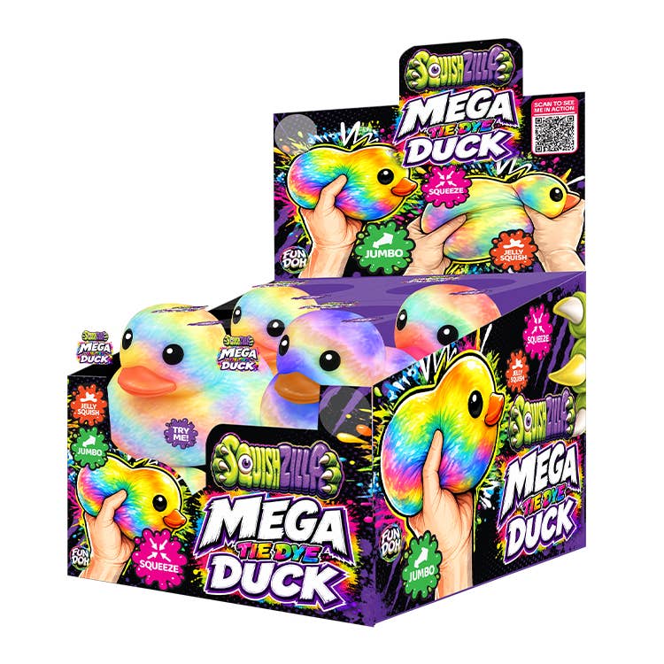 Fun Doh Mega 5" Squishy Tie Dye Duck Toy - Preorder - ETA October