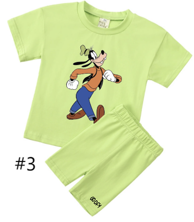 Disney Fab Five Character T-Shirt & Short Sets