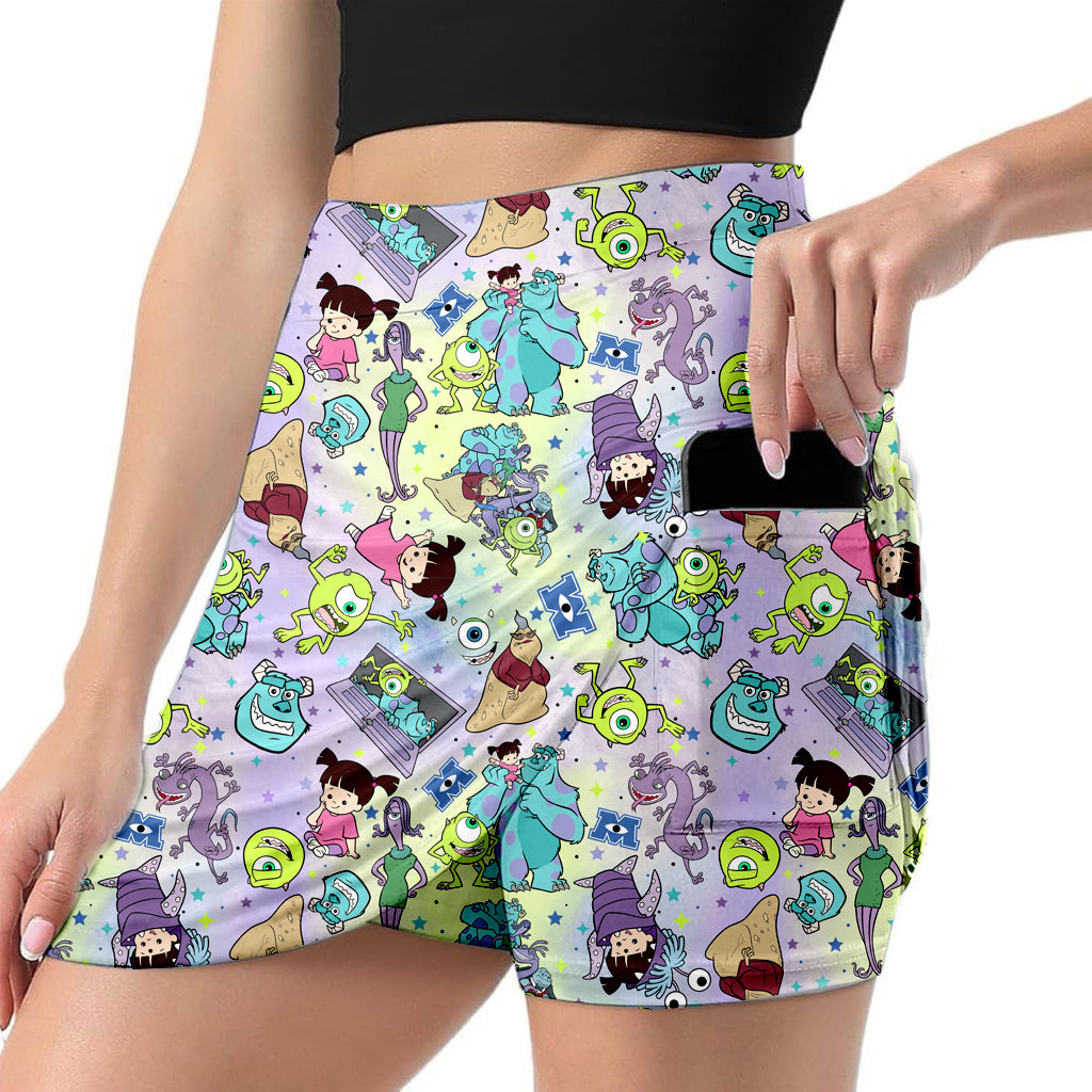 Funny Monsters Adult Skort