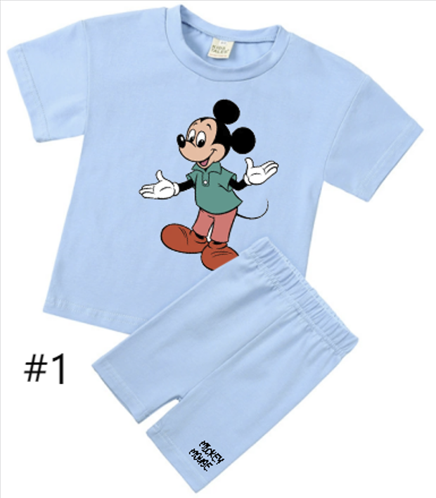 Disney Fab Five Character T-Shirt & Short Sets