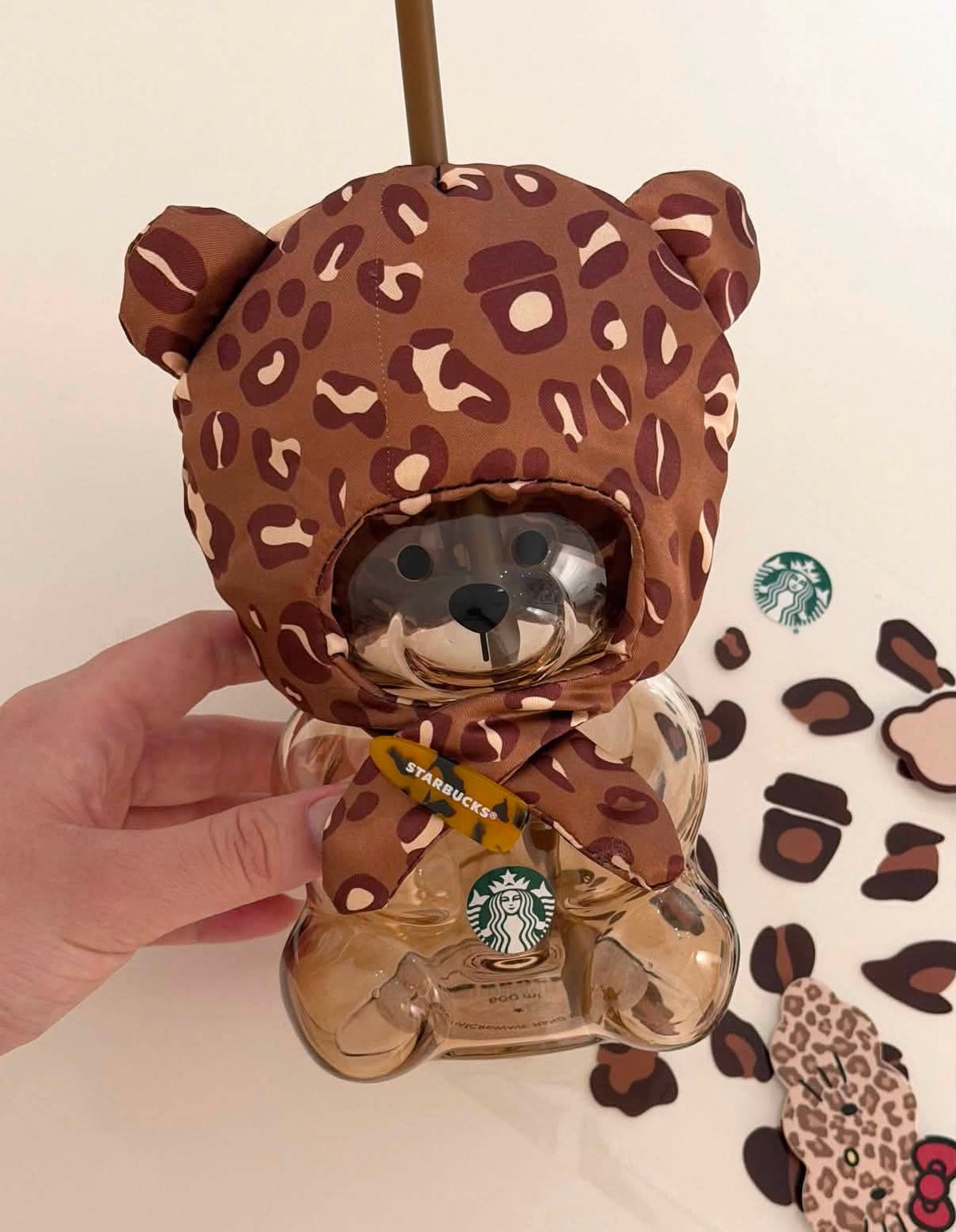 Starbucks China Leopard Bear Glass Cup  - AUTHENTIC - Preorder