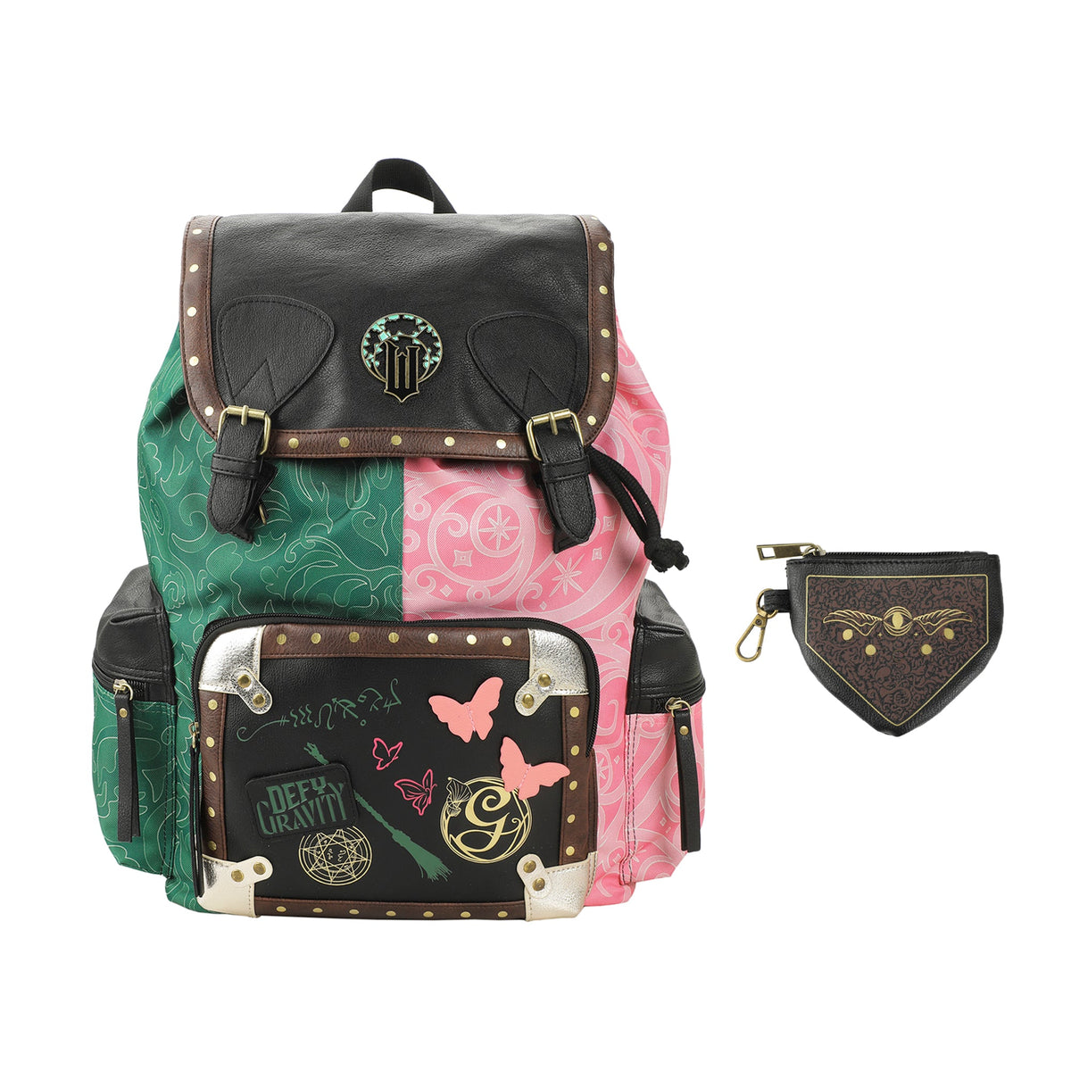Wicked Magical Icons Spilt 18" Pink & Green Backpack