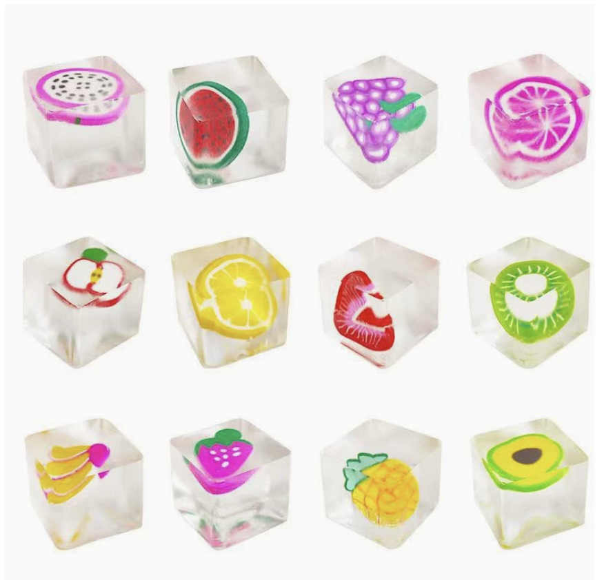 Squishy Fruit Ice Cubes - Set of 10
