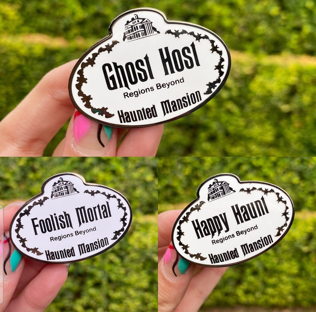 Haunted Mansion Ghost Host Name Tag for Labubu