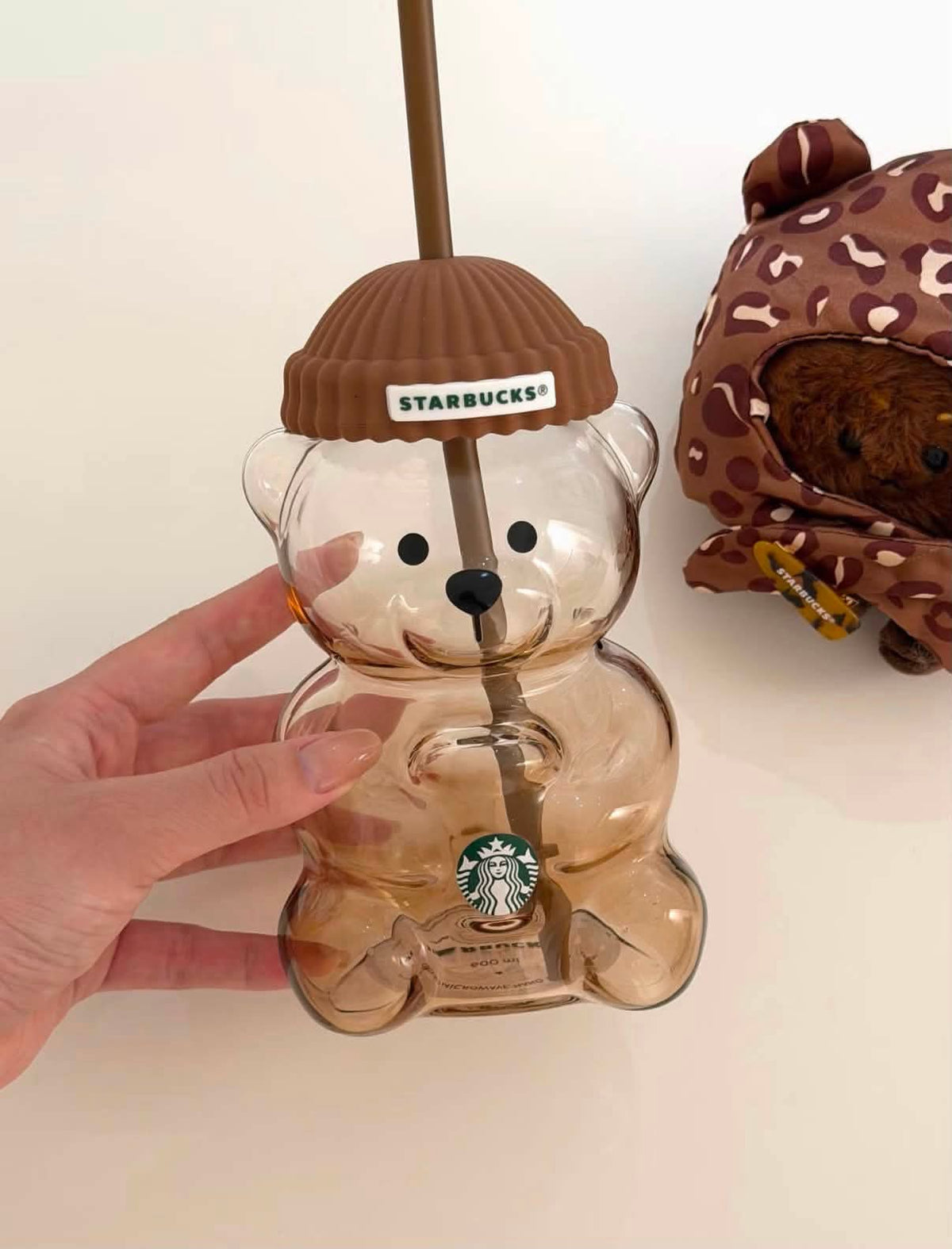 Starbucks China Leopard Bear Glass Cup  - AUTHENTIC - Preorder