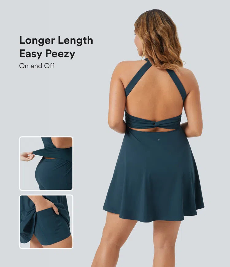 Halara
Backless Twisted Flare Dance Plus Size Active Dress-Longer Length-Easy Peezy Edition