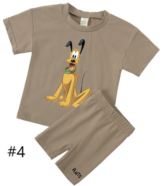 Disney Fab Five Character T-Shirt & Short Sets