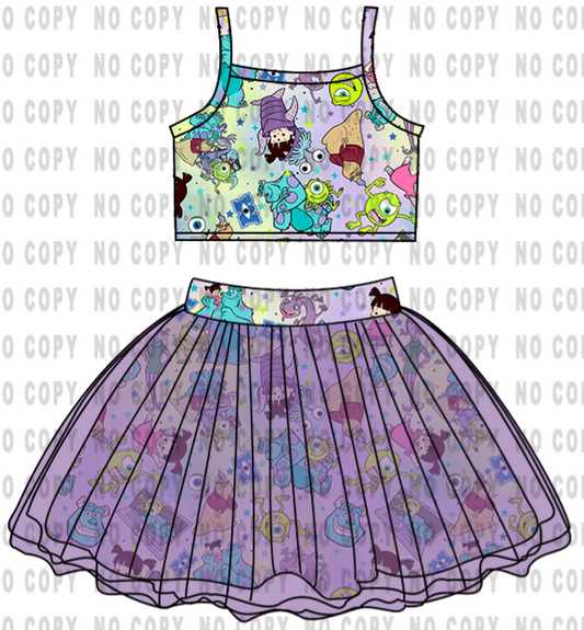 Funny Monsters Tutu Outfit - Preorder - ETA is early May