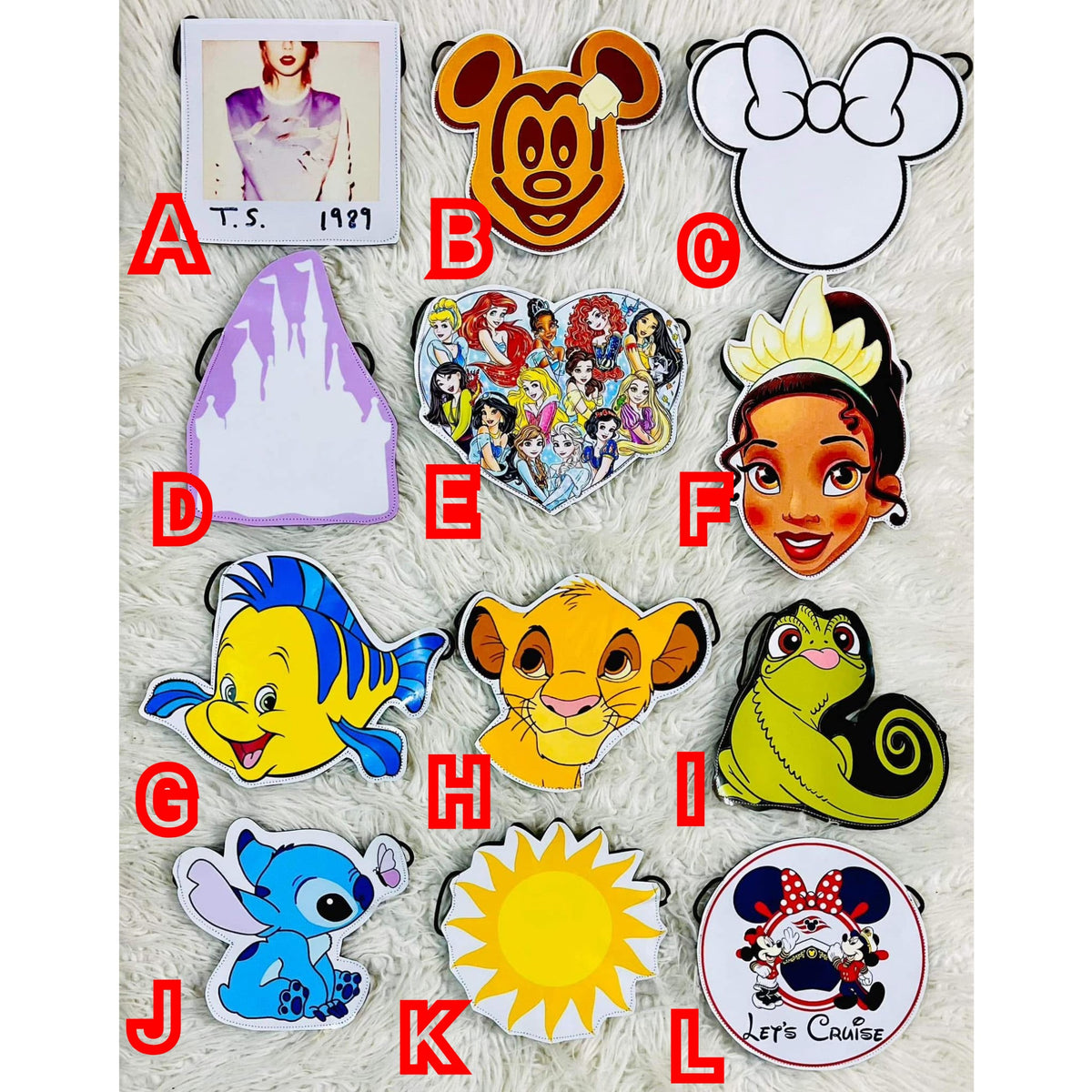 Flat Lay Purses for Disney