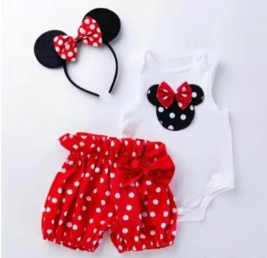 Minnie 3 Piece Set with Ears Headband